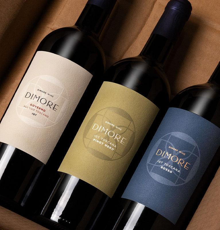 Banner homepage - Scatola tris di vini Dimore Wine.